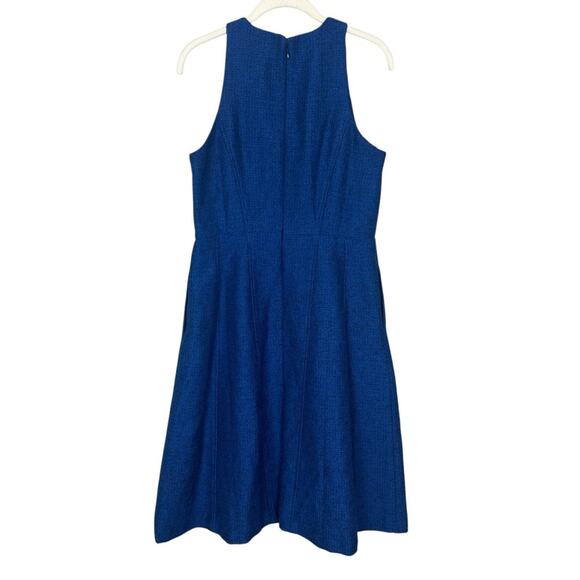 NWT Banana Republic Blue Italian Tweed Racerback Sleeveless Fit Flare Dress 6 - Picture 4 of 9